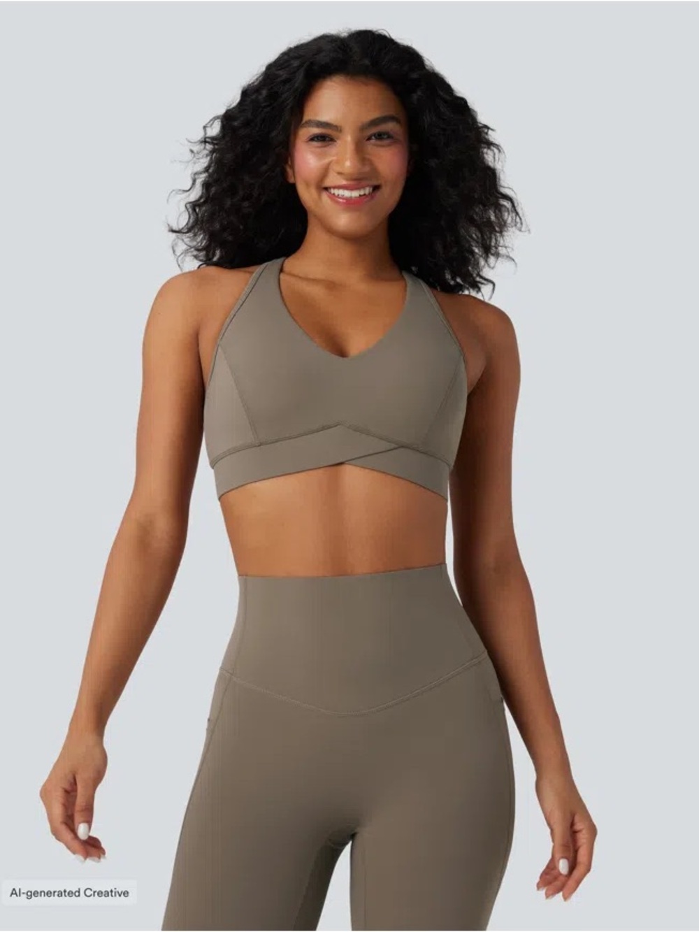 Halara UltraSculpt Light Support V Neck Racerback Sports Bra Size S